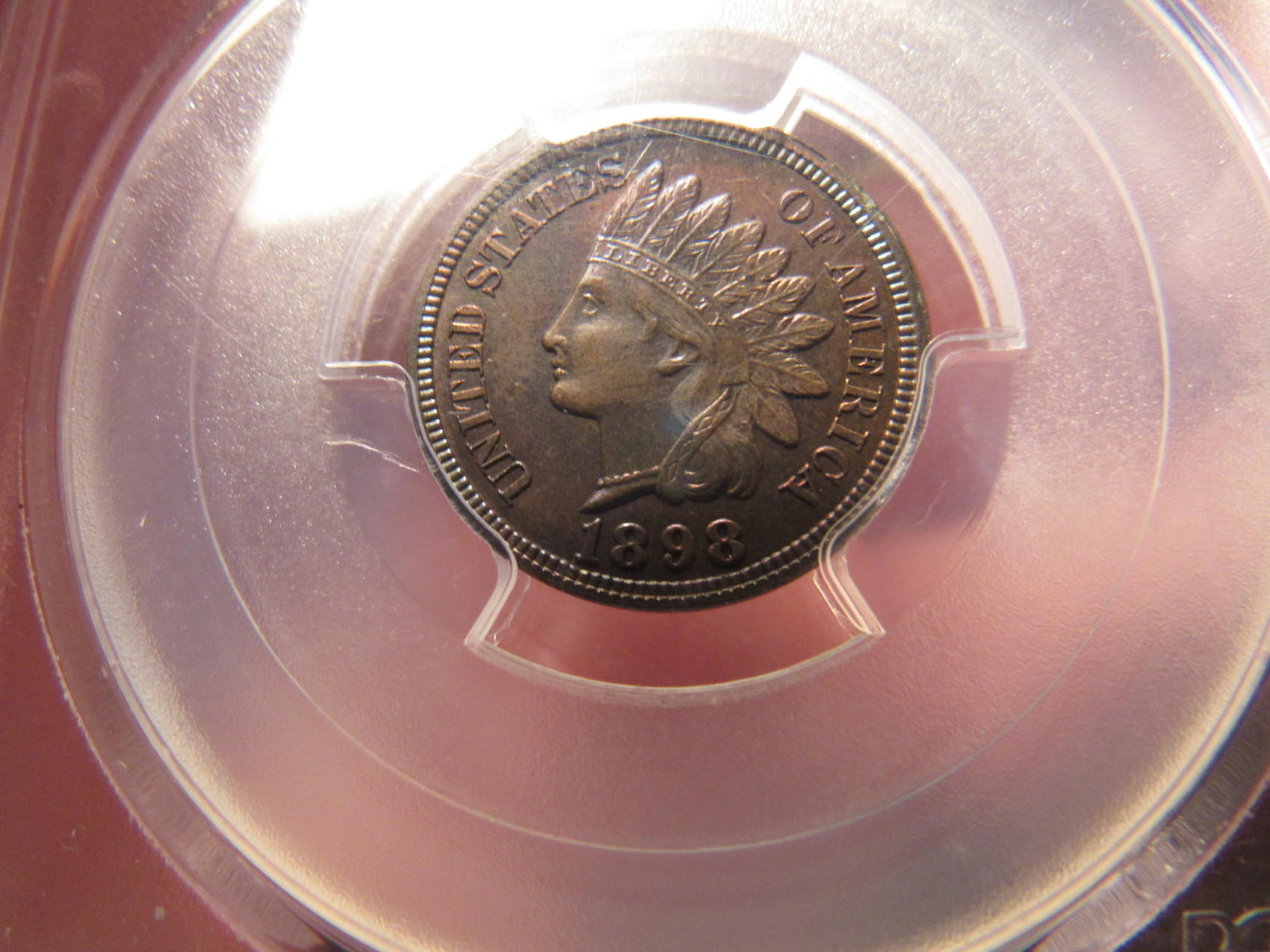 1898-PCGS-PR-64RB-Indian-Cent-IHP-Proof-Color-Mainly-On-Rims-Obverse