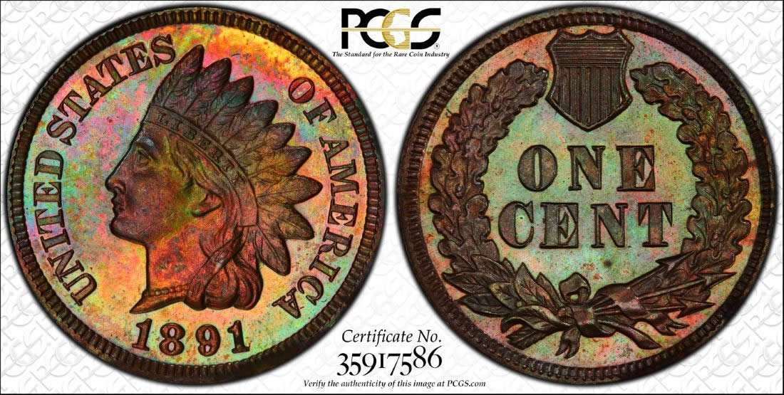 1891-Indian-Cent-Proof-PCGS-R/B--Redo