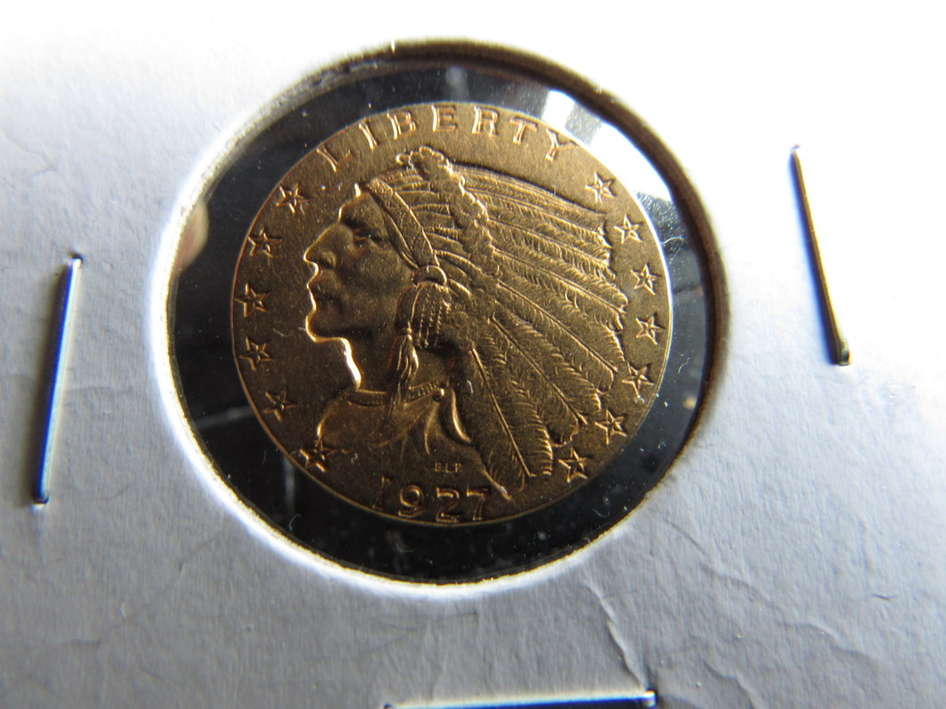 1927-&1928-Around-AU-Raw-$2.50-Gold-Indians