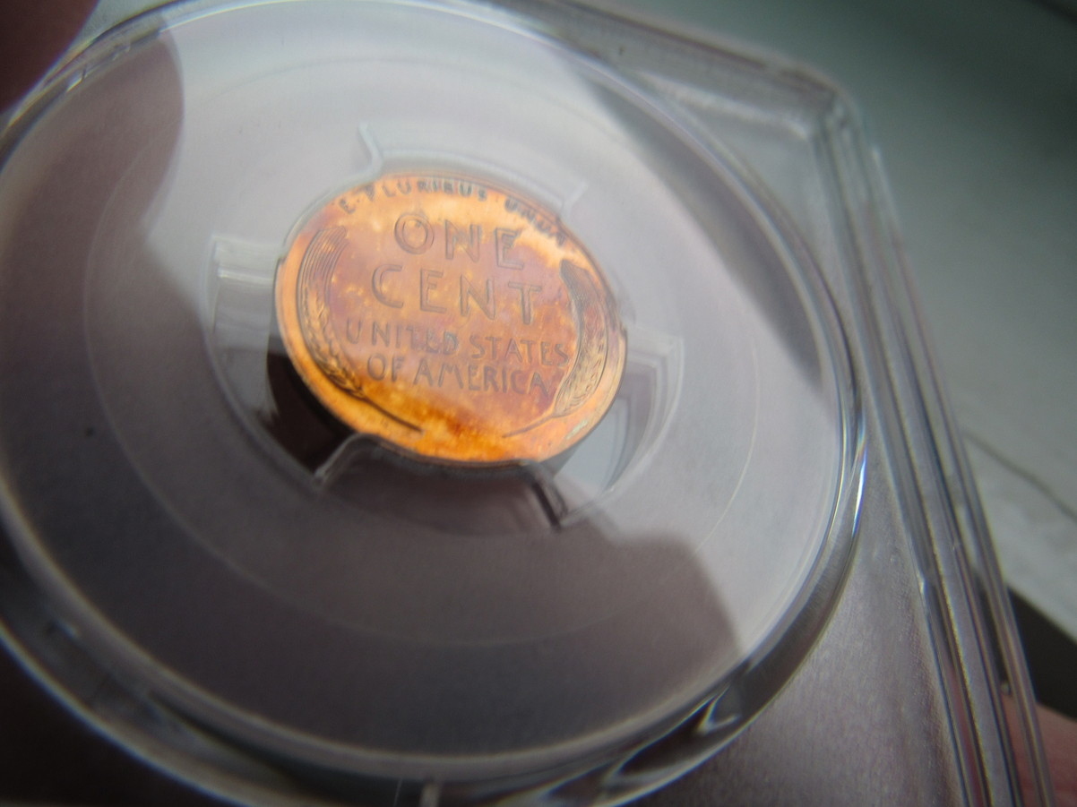 1954-PR-64RB-Lincoln-Cent-Pop-3/2-And-1961-PR-67RD-Lincoln-Cent-With-Color