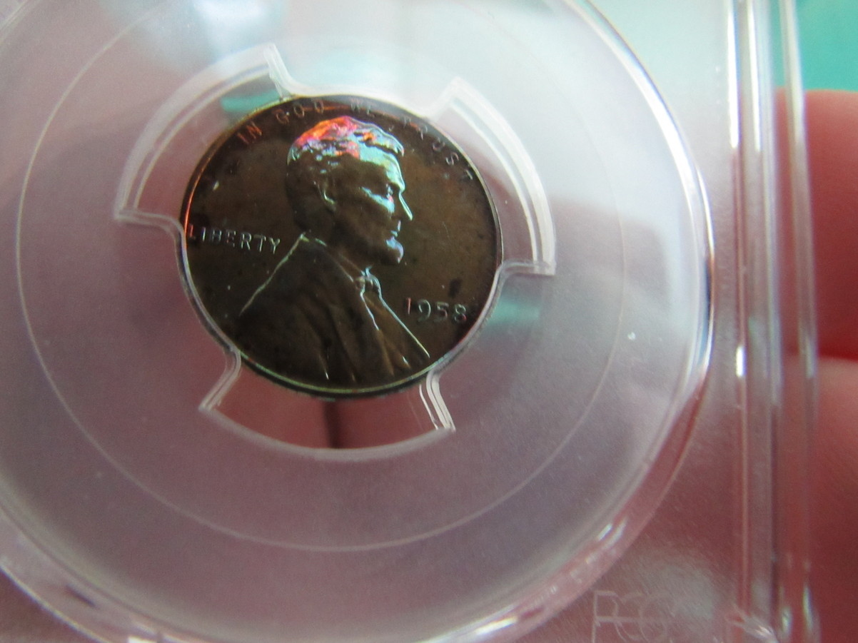 1954-PR-64RB-Lincoln-Cent-Pop-3/2-And-1961-PR-67RD-Lincoln-Cent-With-Color