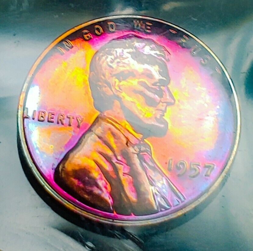 1954-PR-64RB-Lincoln-Cent-Pop-3/2-And-1961-PR-67RD-Lincoln-Cent-With-Color