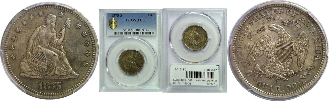1875-S-Seated-Liberty-Quarter-PCGS-AU-50