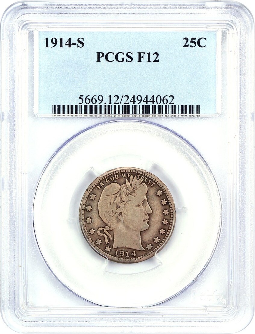 1914-S-Barber-Quarter-PCGS-F-12