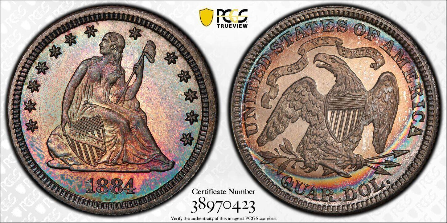 1884-PCGS-Proof-Seated-Liberty-Quarter