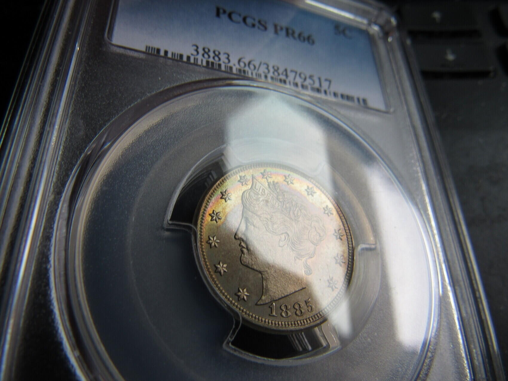 1885--PCGS-PF-66-Liberty-Nickel-Color