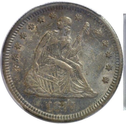 1877-S-MS-63-PCGS-Graded-Seated-Liberty-Quarter-Color