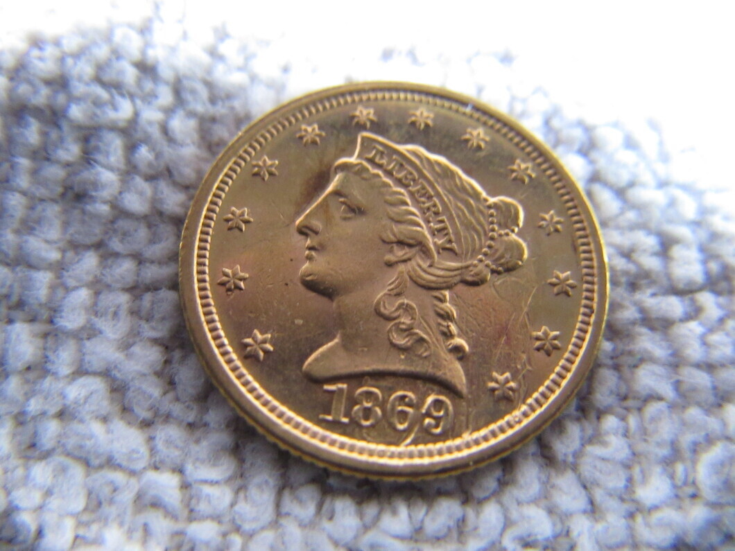 1869-Gold-Liberty-Quarter-Eagle-For-Grading-Consideration