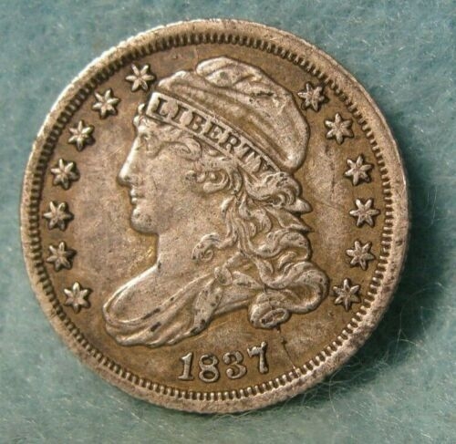 1837-Capped-Bust-Dime-Jr-4-Variety-Bisecting-Die-Crack-Obverse-For-Grading
