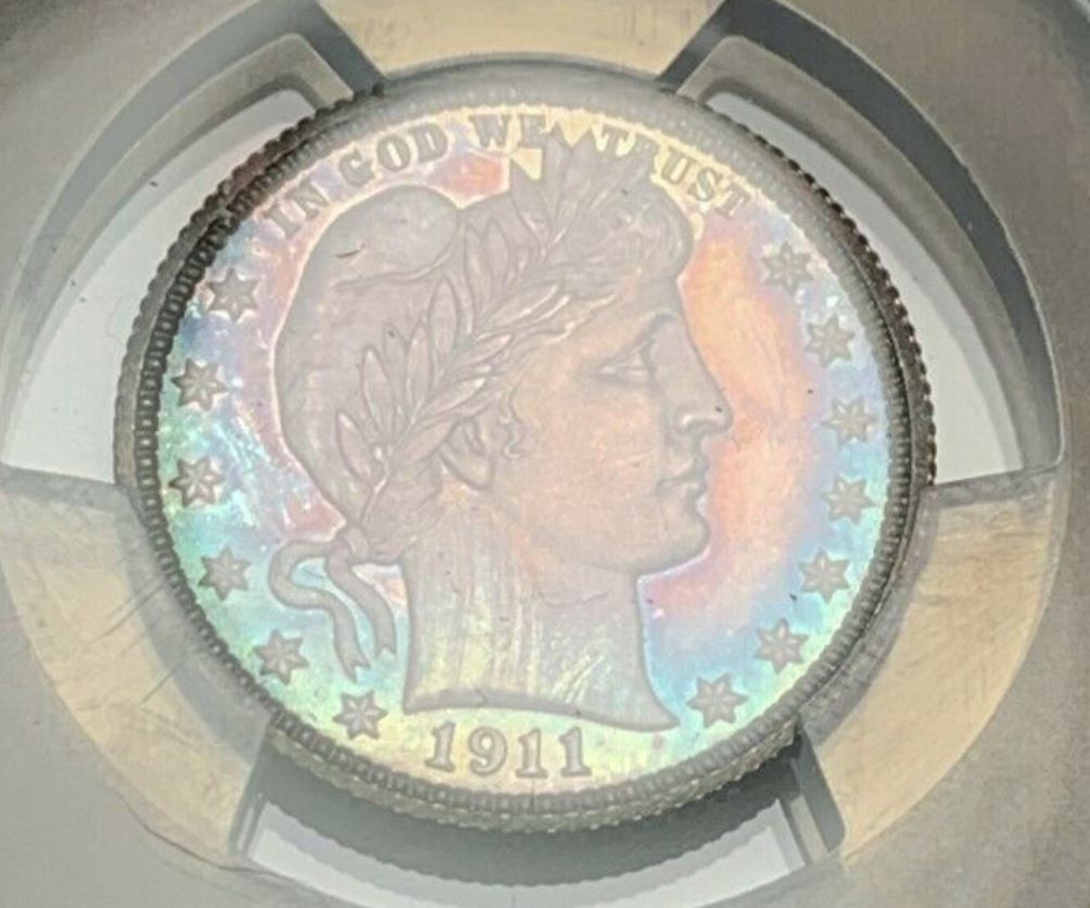 1911-PCGS-PF-64-Barber-Quarter-Color