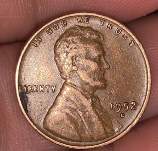 1952-Wheat-Penny-With-Weird-Markings-On-Reverse