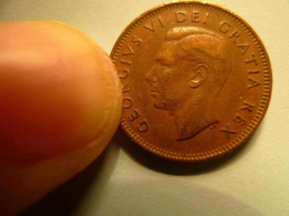Canada-1-Cent-1948-*-King-With-A-Funny-Nose*