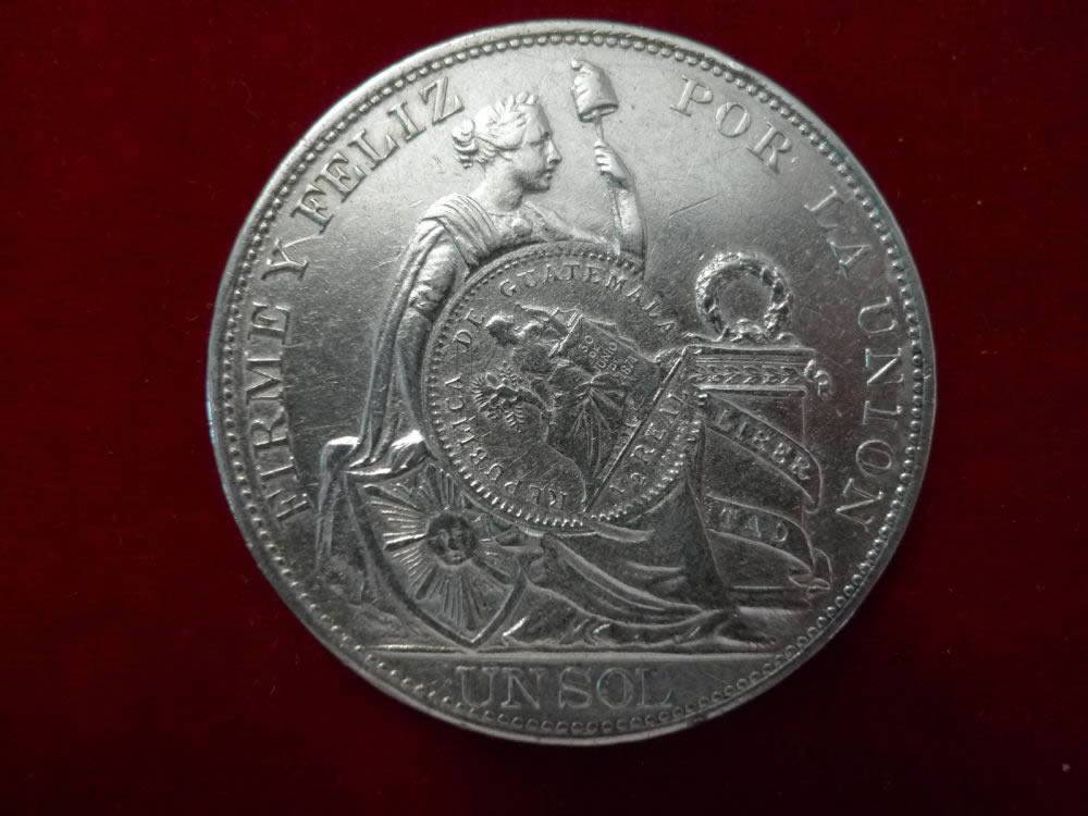 Counterstamped--1-Sol--1894:-Guatemala-1/2-Real-1894