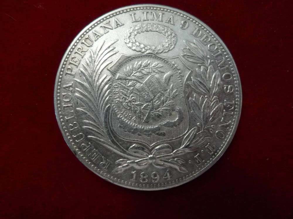 Counterstamped--1-Sol--1894:-Guatemala-1/2-Real-1894