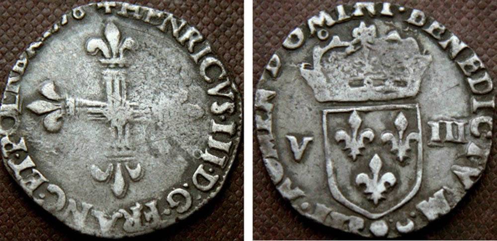 1578-France-Henri-Lll-1/8-Ecu
