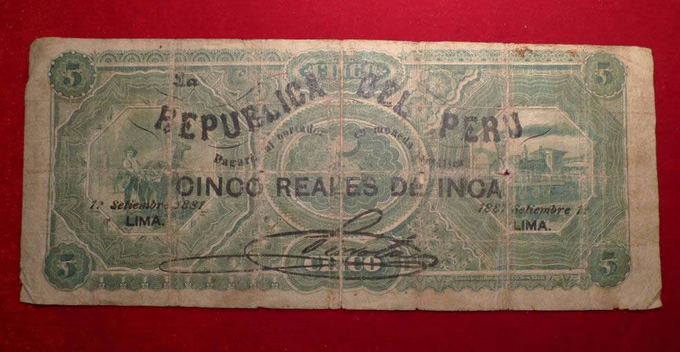 1881-Billete-Provisional--Republica-Del-Peru