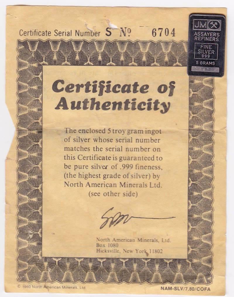 Jm-5-Troy-Gram-Silver-Ingot,999-Fine-With-Certificate-Of-Authenticity