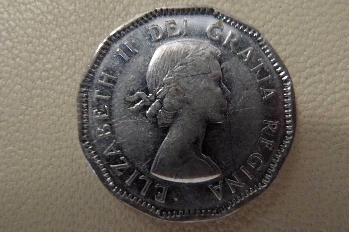 1953-Canada-,-Elizabeth-II-,5-Cents-Steel