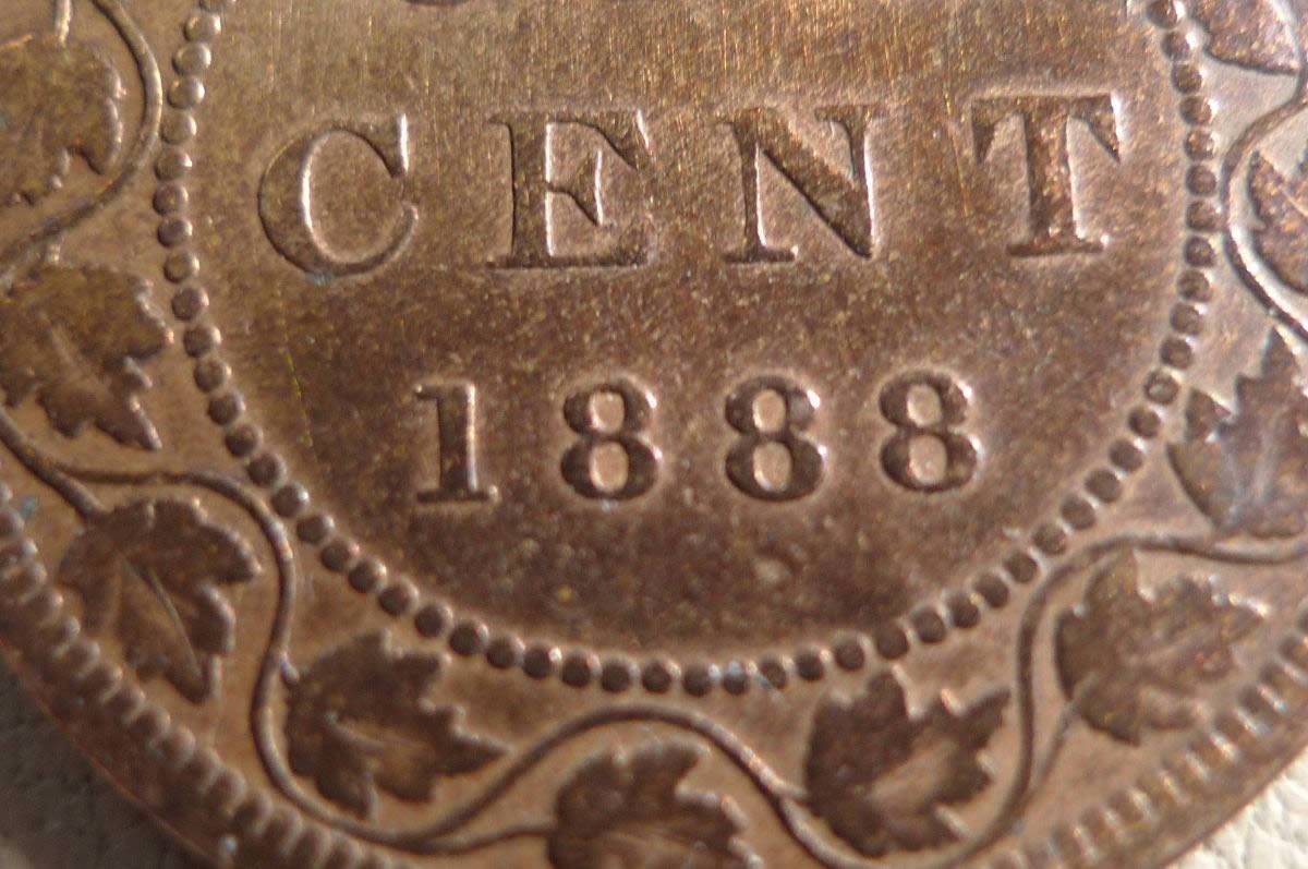 1888-Canada,-One-Cent-,-Counterstamped-Coin-?