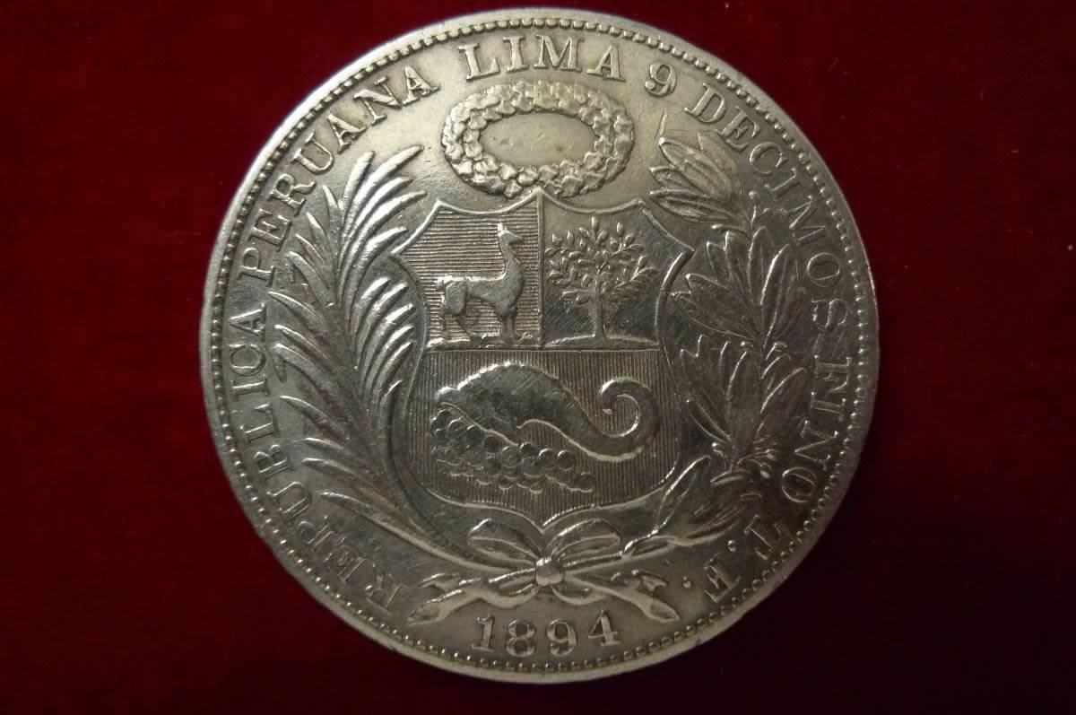 1894-Rep�blica-Peruana,-Un-Sol-.,-Lima-T.f.