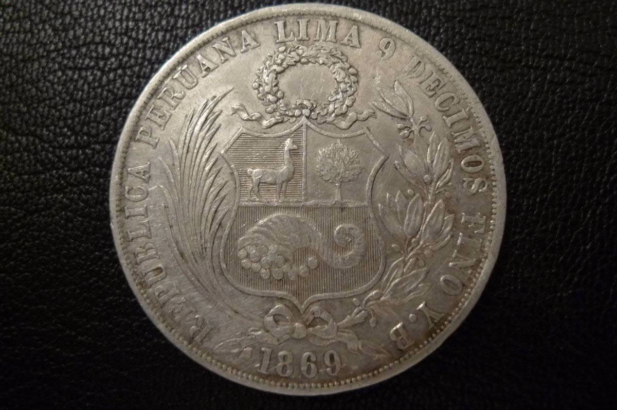 1869--Rep�blica-Peruana,-Un-Sol-.,-Lima-.y.b-.