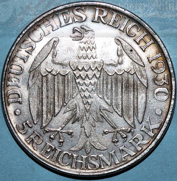 Germany--Weimar-Republic-1930-G-5-Reichsmark-Graf-Zeppelin,