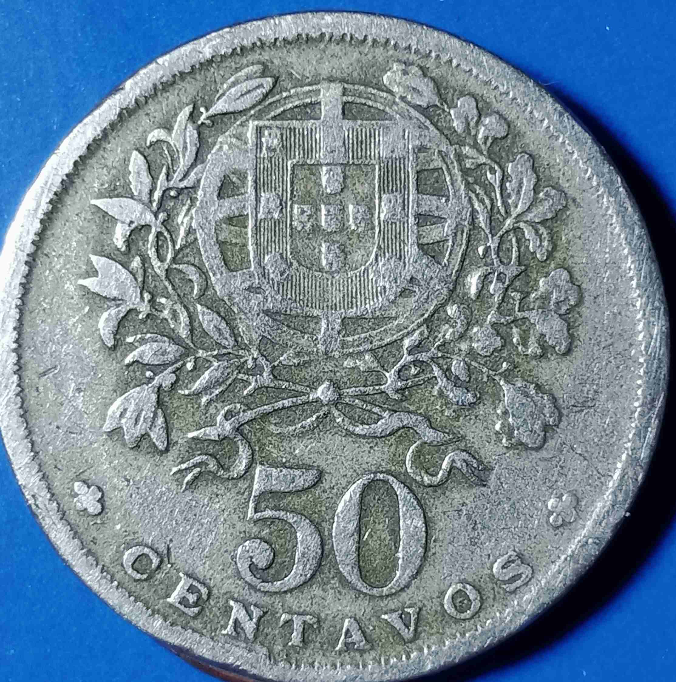 1930-Portugal--50-Centavos-KM#577