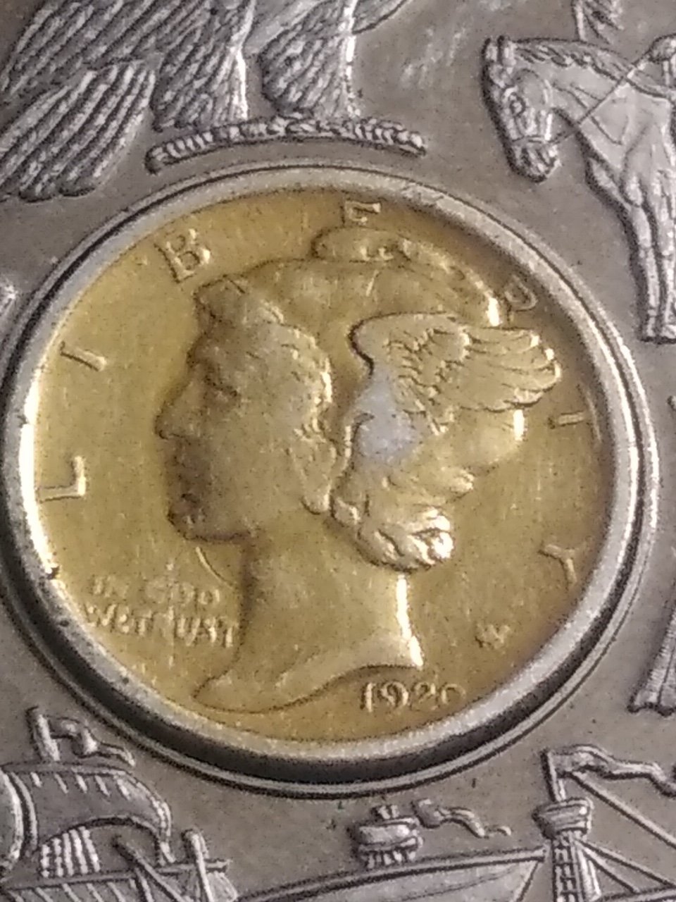 1920-Mercury-Dime-Gold-Plated