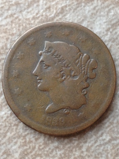 A-Couple-Low-Grade-1839-Large-Cents