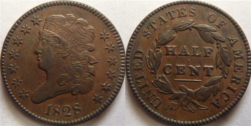 1828-Half-Cent---Raw