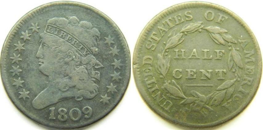 1809-Half-Cent---Raw
