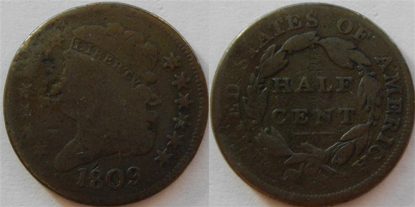 1809-Half-Cent---Raw