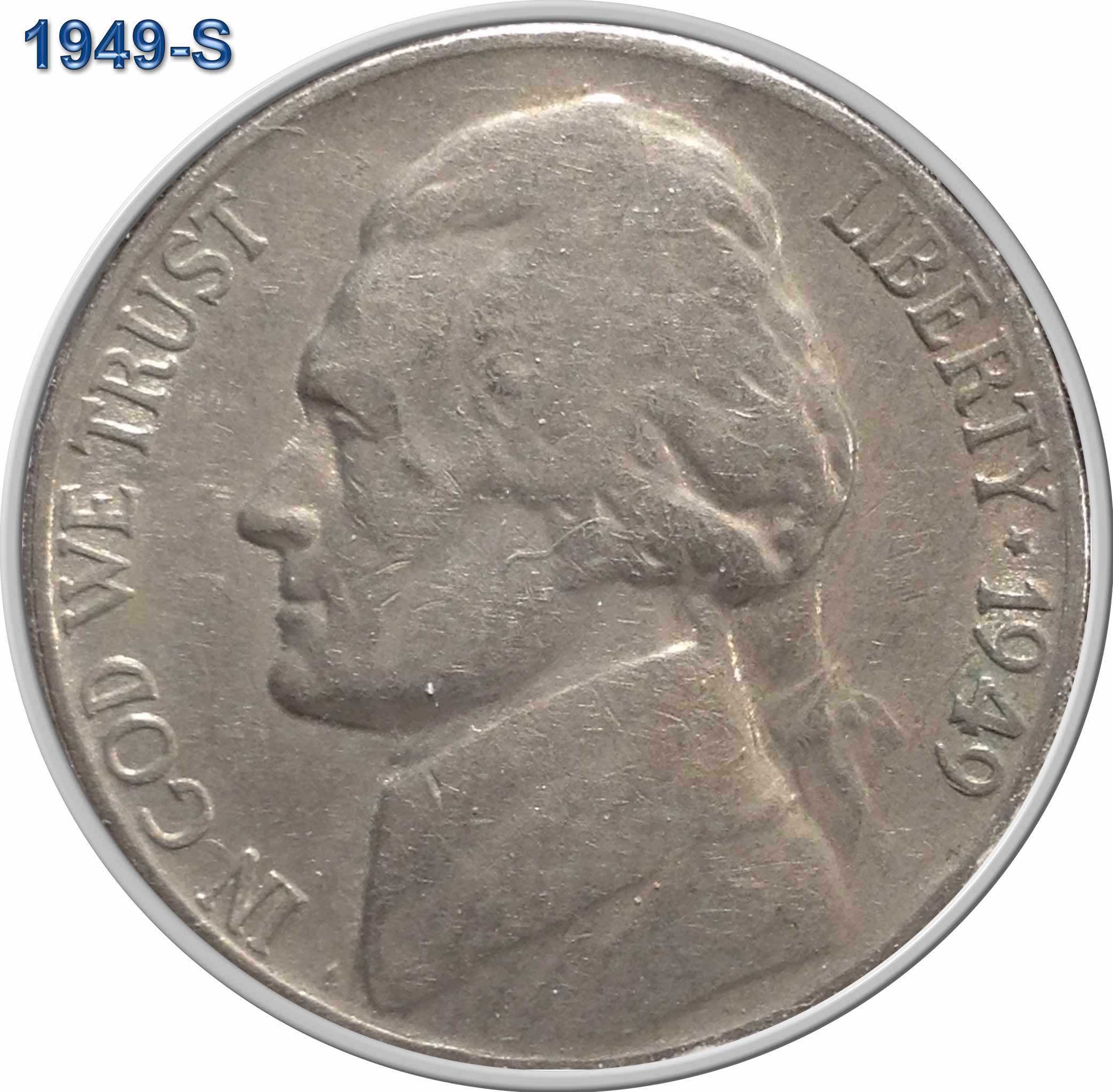 1949-S-Jefferson-Nickel-Prominent-Struck-Through-Error