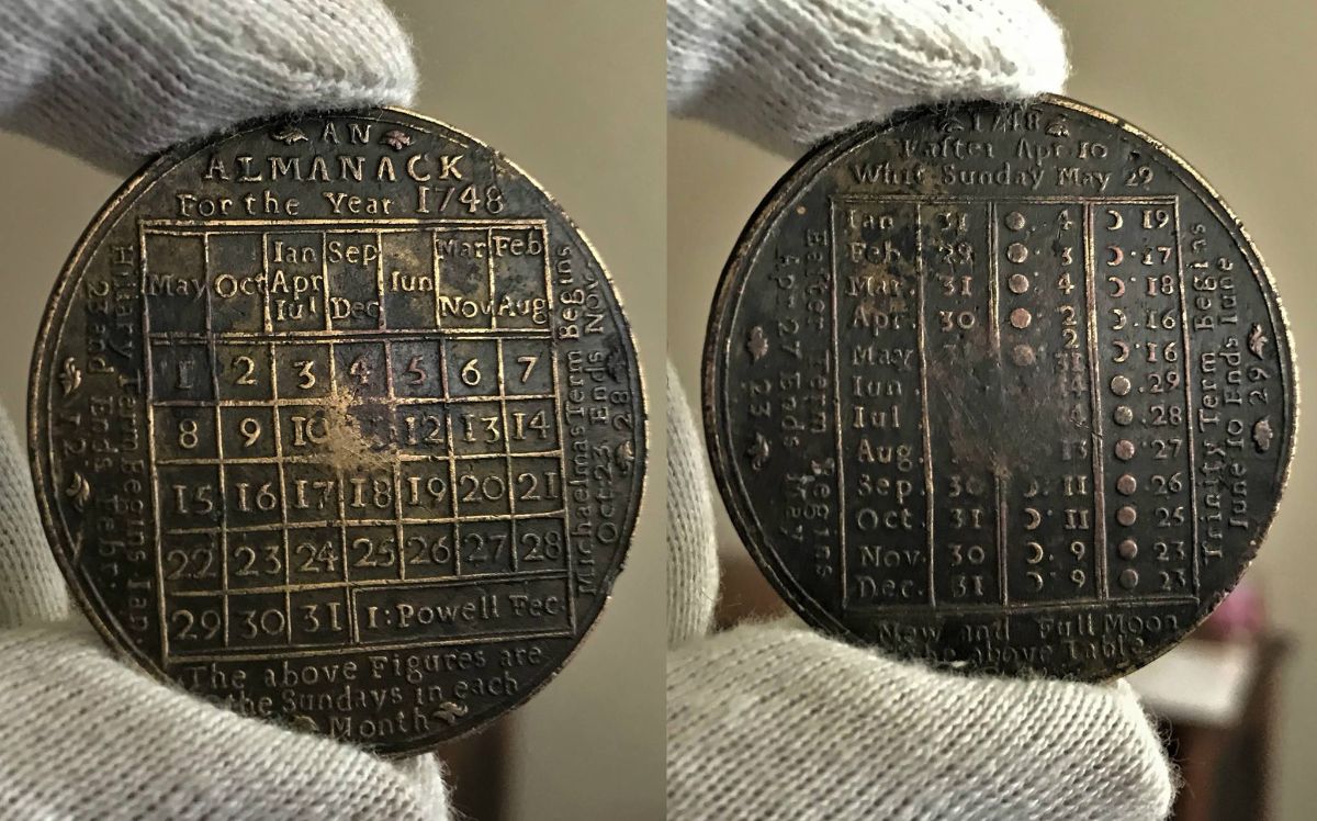1748-Pocket-Almanack-Token