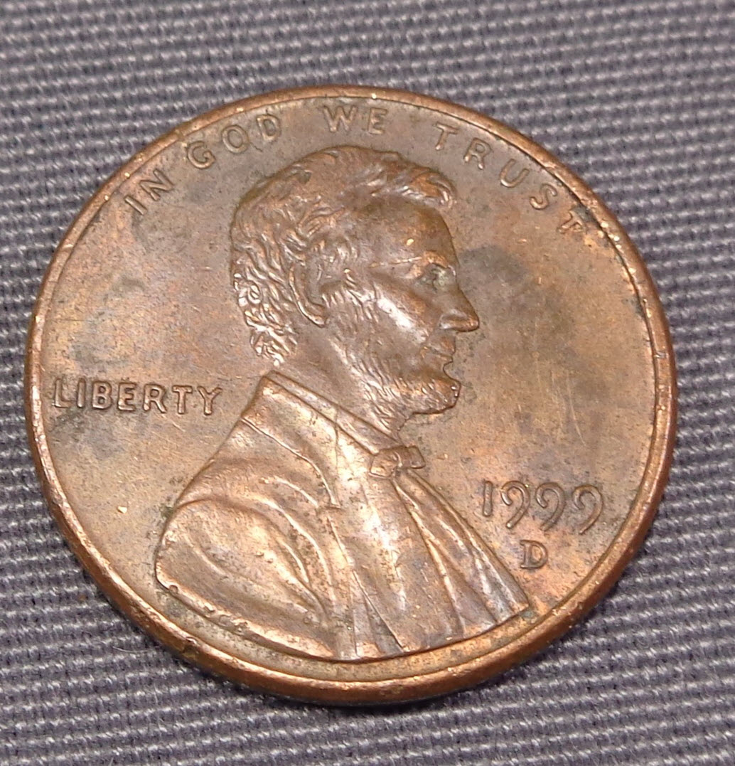 1999-D-Penny-With-Cavities-On-Reverse...is-It-Damaged-Or-Bad-Planchet?