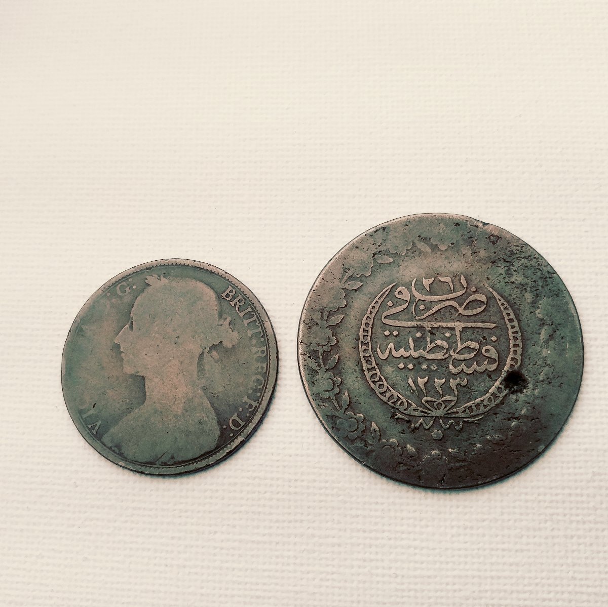 Two-Well-Worn-Unidentified-Coins