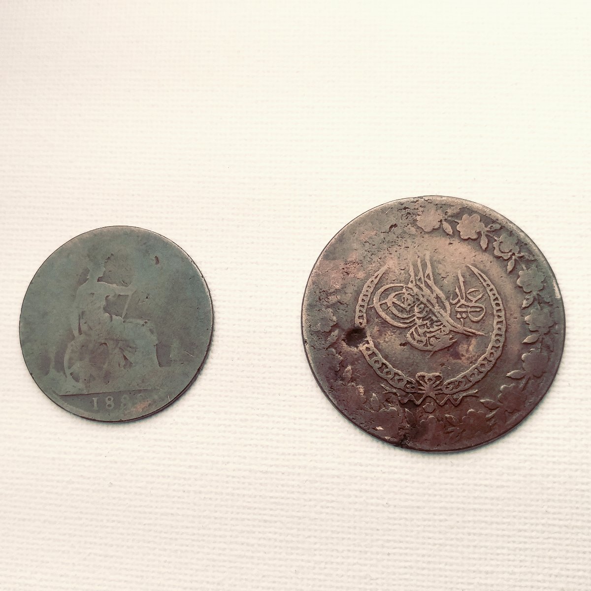 Two-Well-Worn-Unidentified-Coins