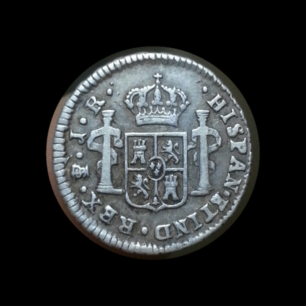 Four-Small-Cobs-And-A-Bust-1/2-Reale