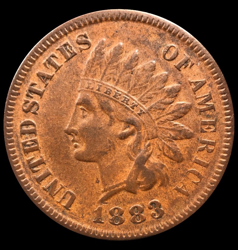 1883-Indian-Cent--Terminal-Die-State?-Crazy-Die-Breaks-On-Reverse.