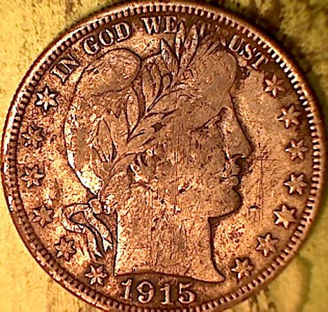 1915-S-Bbh-Barber-Half-,-Nice-Circulated