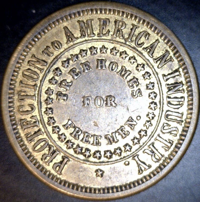 Vote-The-Land-Free-Counterstamp-On-1853-With-Arrows-Seated-Liberty-Quarter