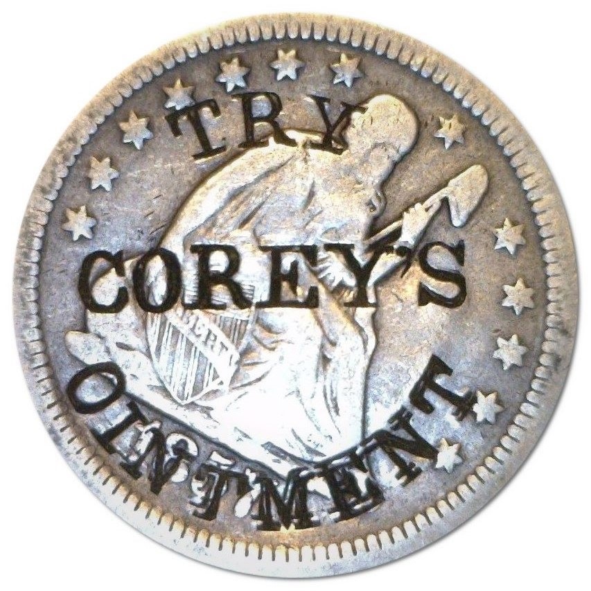 An-1857-Quarter-With-A-Patent-Medicine-Counterstamp