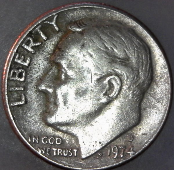 1974-D-Roosevelt-Dime:-Is-This-A-Greaser-Or?---Reverse-Epu