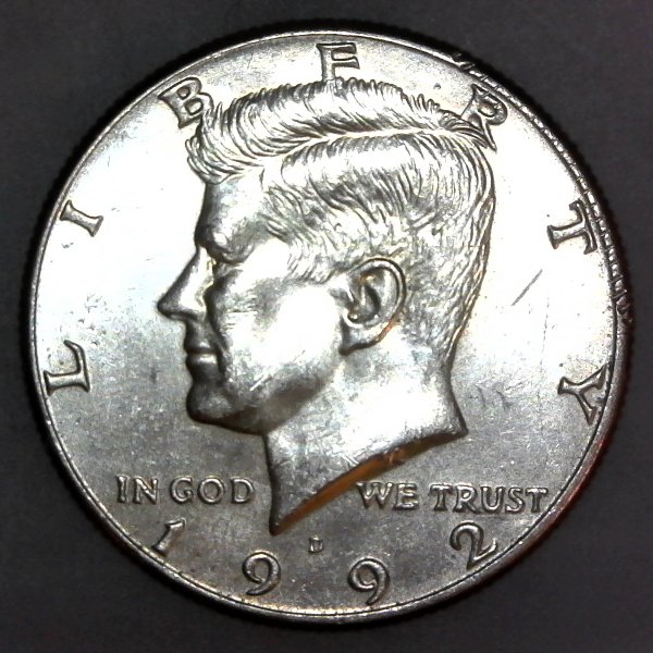 1992-D-Kennedy-Half:-What-May-Have-Cause-This-Damage?-/Doubled-On-Obverse?