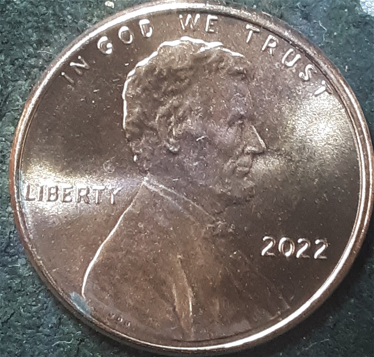 2022-P-Penny,-With-Silver-Colored-Spots