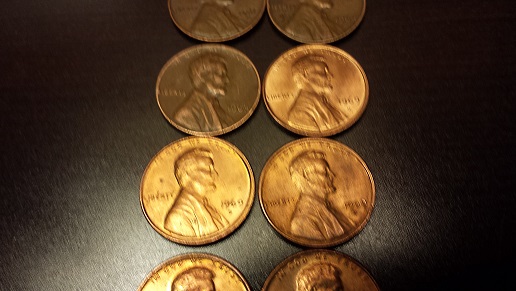 Nine-Pennies-Found-In-Sister's-Old-Piggie-Bank,-In-Attic