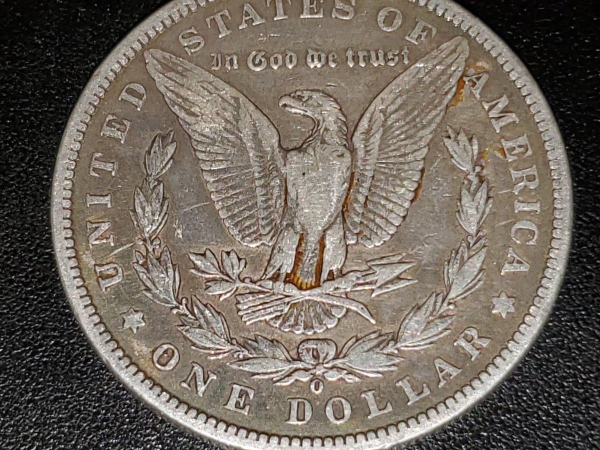 1897-Morgan-O-Mint-Mark.-Coin-Has-Slight-Blue/Green-Tone-Unable-To-Capture