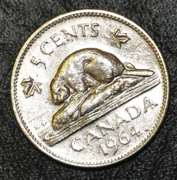 1964-Canadian-5-Cents-With-Dot/Error