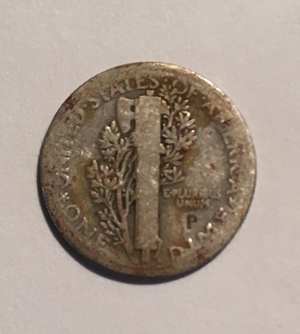 1916-Mercury-Dime-�p�-Stamped-On-Reverse