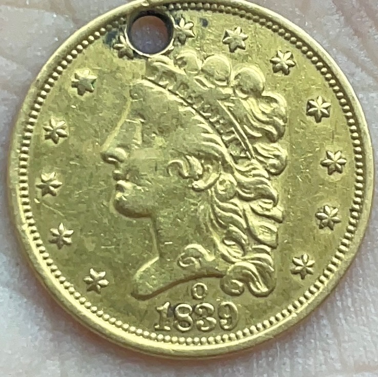 1839-O-Quarter-Eagle-With-Hole-Auth/Grade